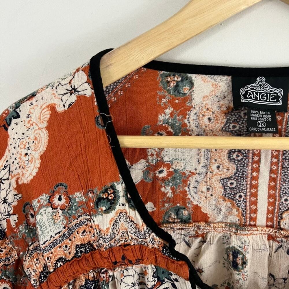 Angie Long Sleeve Boho Top Shirt Women Size 3X - Picture 7 of 10